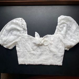 puff sleeve crop top